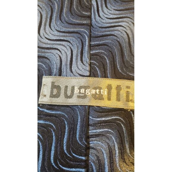 Bugatti Neck Tie Mens Luxury Blue Abstract Silk Business Church Made in USA‎ - Picture 5 of 12